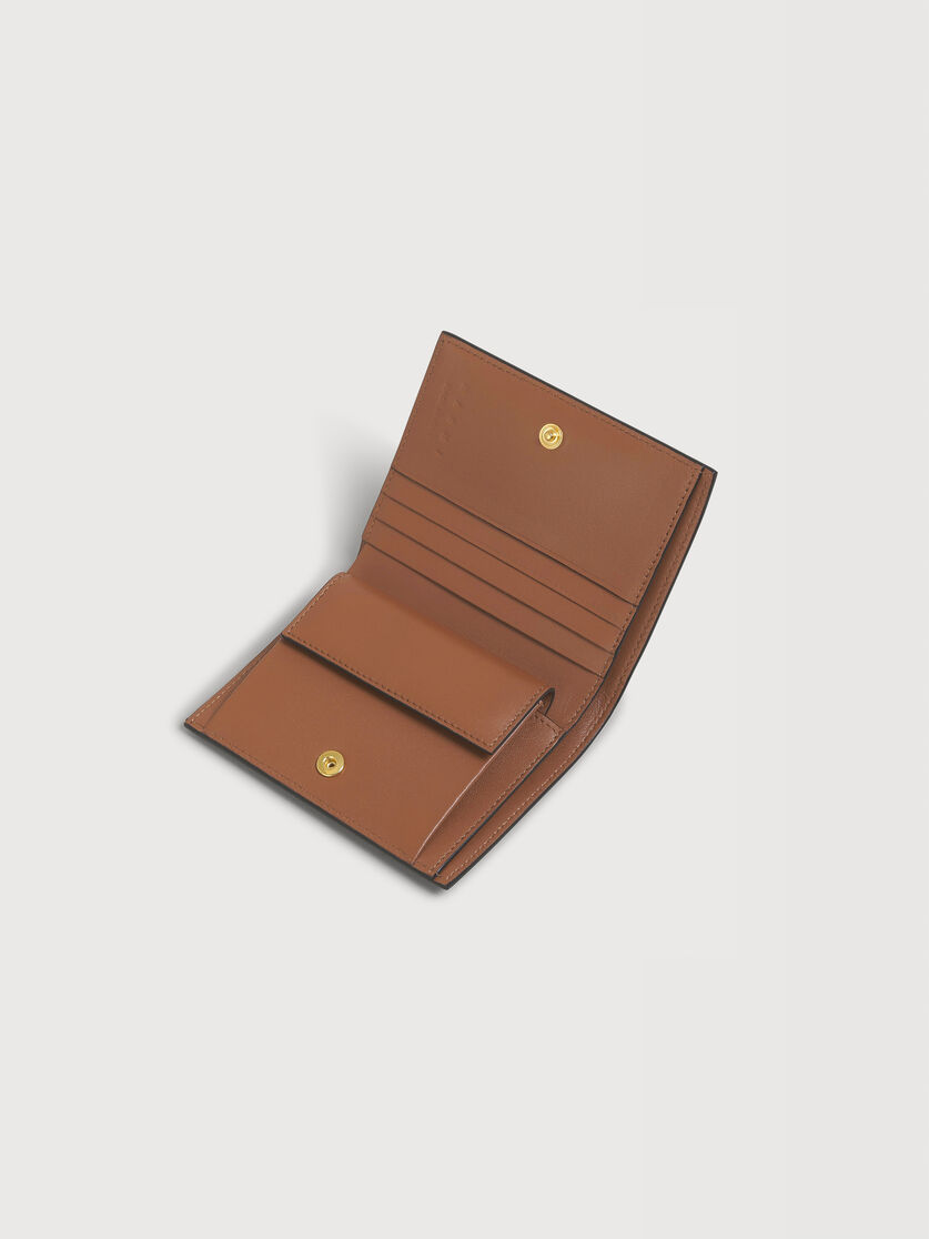 Cartera bifold Envelope de piel marr&oacute;n, Image 4