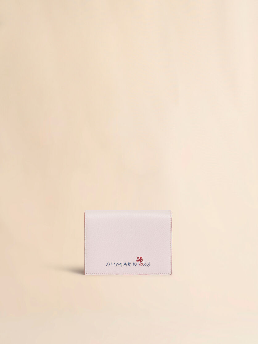 ピンク レザー製三つ折りウォレット、マルニメンディング入り, Image 1