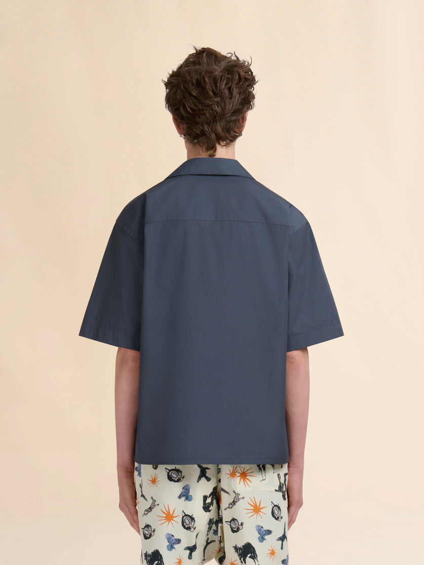 White organic poplin bowling shirt with hidden logo - Shirts - Image 3