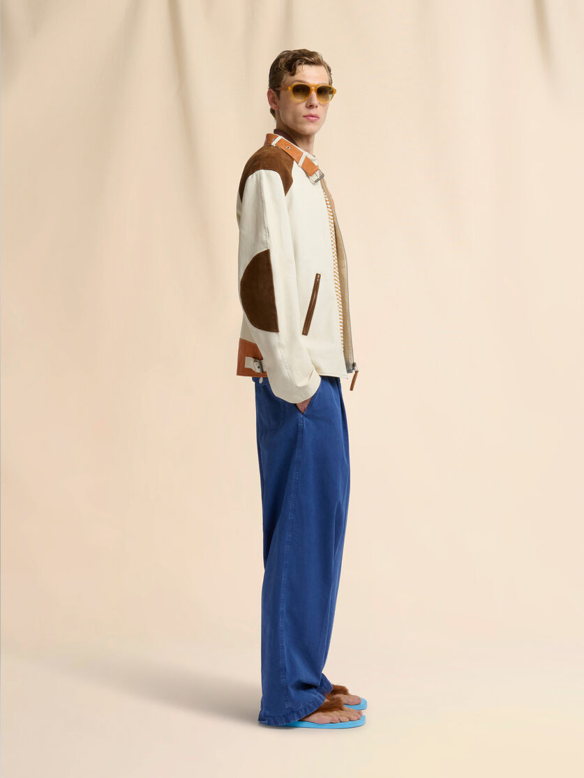 Mustard striped linen blend polo shirt, Image 5