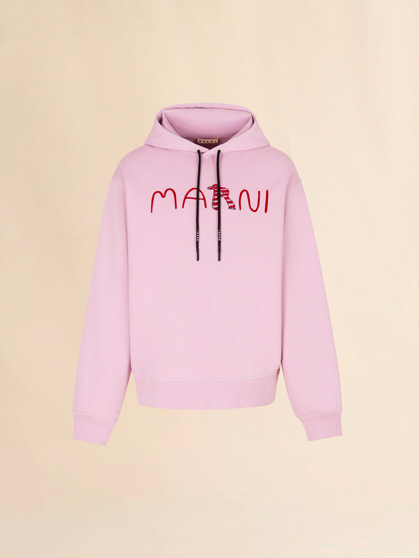 Marni Animal Alphabetロゴ ピンク コットンフーディ, Image 1