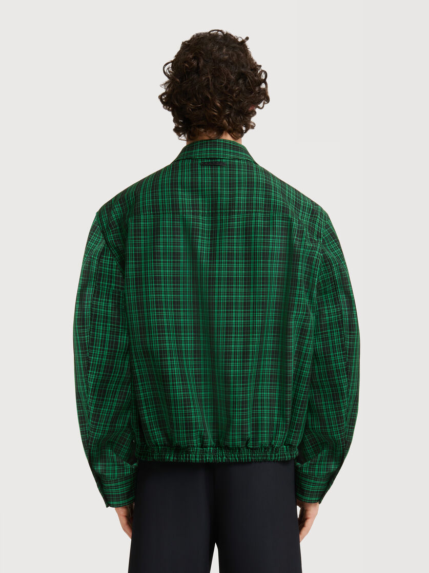 Giacca in mista lana e cotone verde a quadri, Image 4