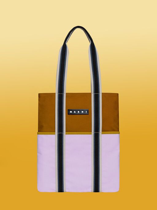 ライラック MARNI MARKET Canvas Tote - ショッピングバッグ