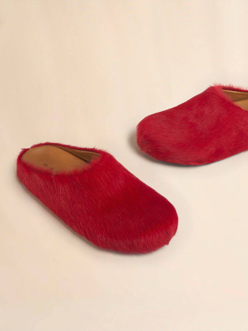 Blue long-hair calfskin Fussbett sabot - Clogs - Image 5