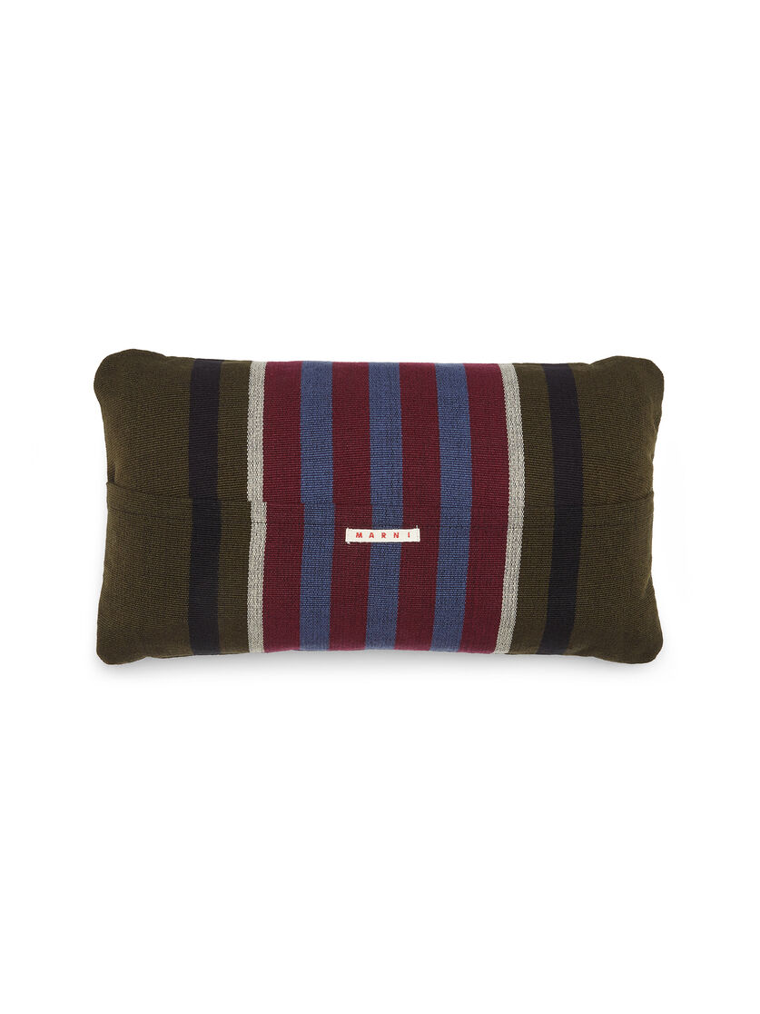 Funda de almohada rectangular MARNI MARKET de poliéster con rayas verticales de color verde, borgoña y azul pálido - Muebles - Image 2