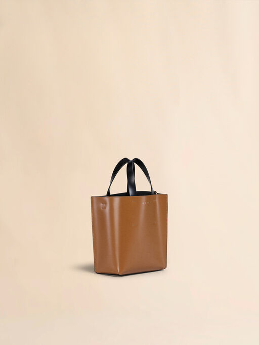 Museo Mini Bag in black and brown leather - Shopping Bags