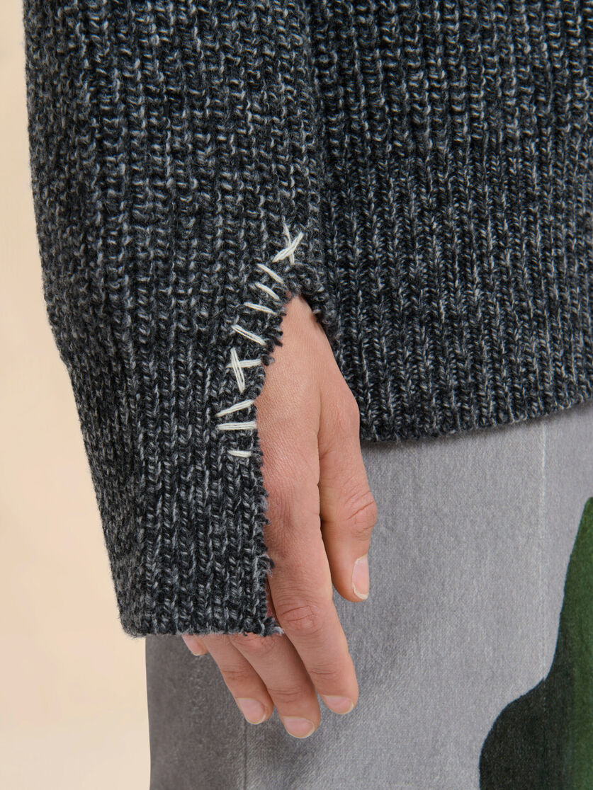 グレー ウールカーディガン マルニメンディング刺繍入り - プルオーバー - Image 5