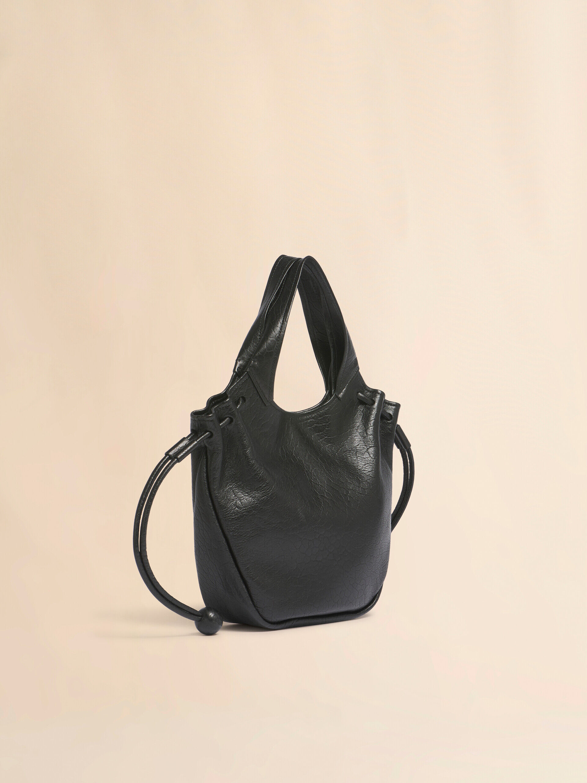 Black leather Trunkaroo Soft small tote bag | Marni