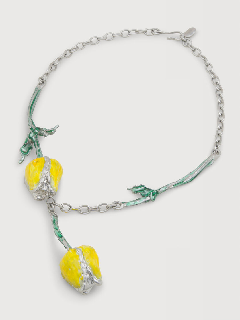Yellow enamelled Tulip necklace, Image 2
