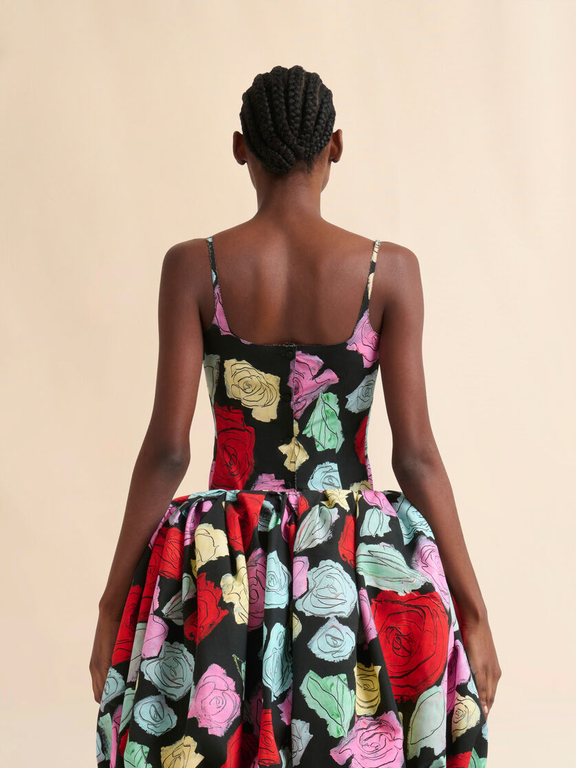 Black poplin sculpted top with Orion print - Shirts - Image 3