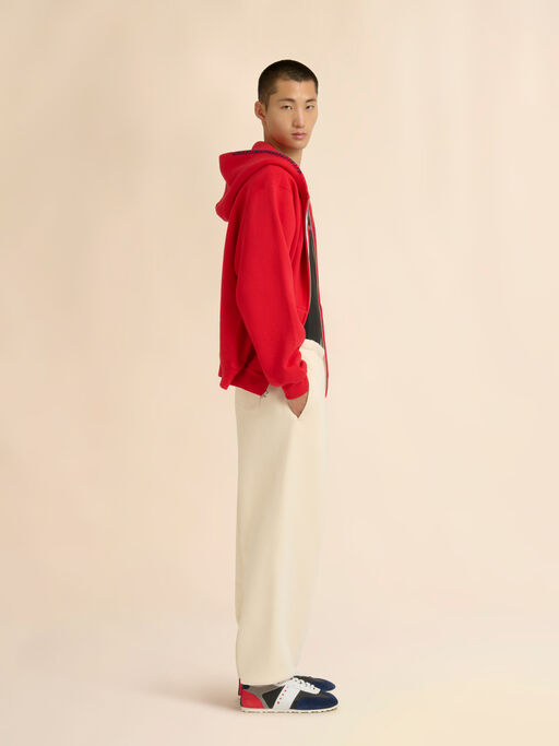 Marni + Madhappy red cotton zip hoodie with animal print - Sweaters