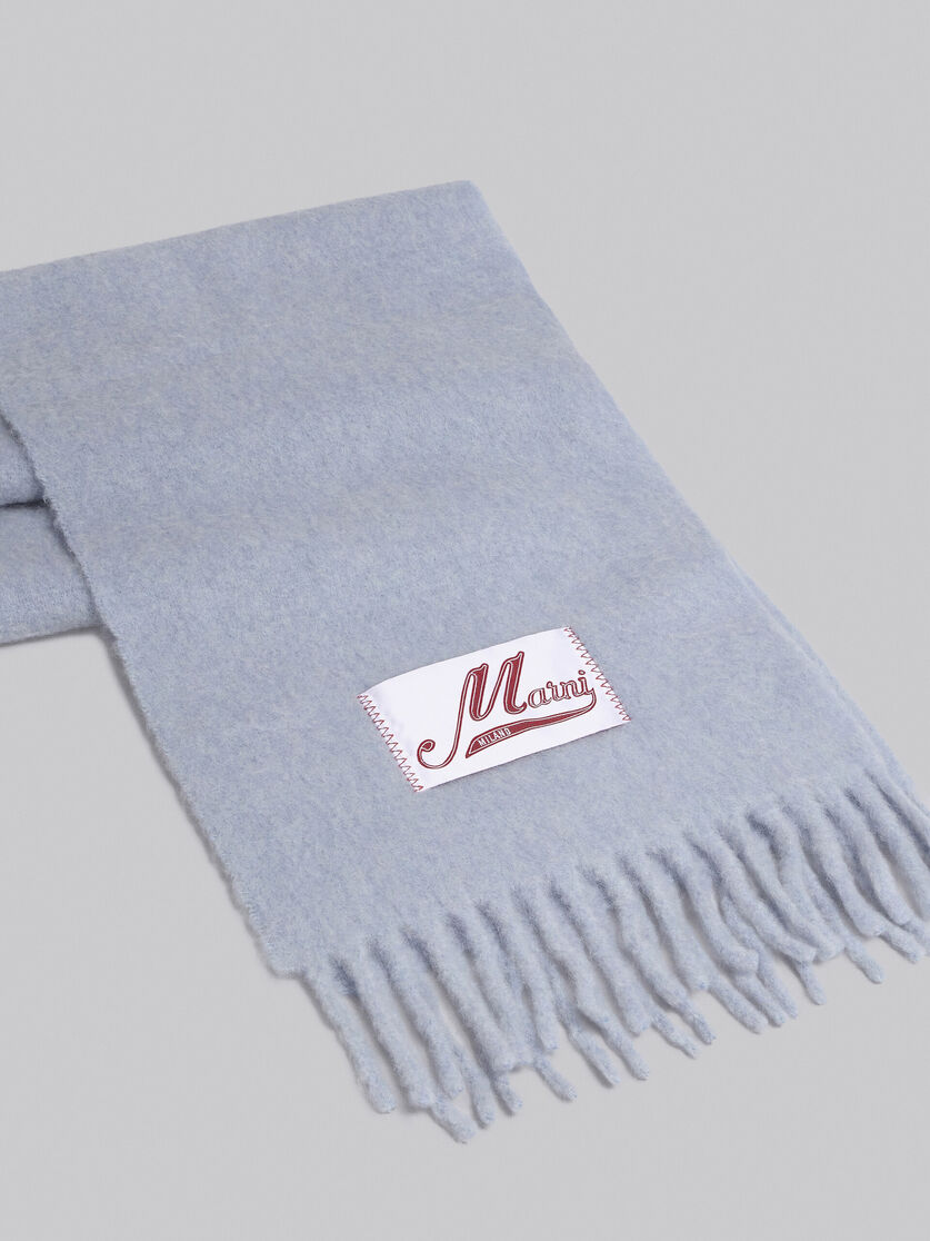 Light blue alpaca scarf - Scarves - Image 3