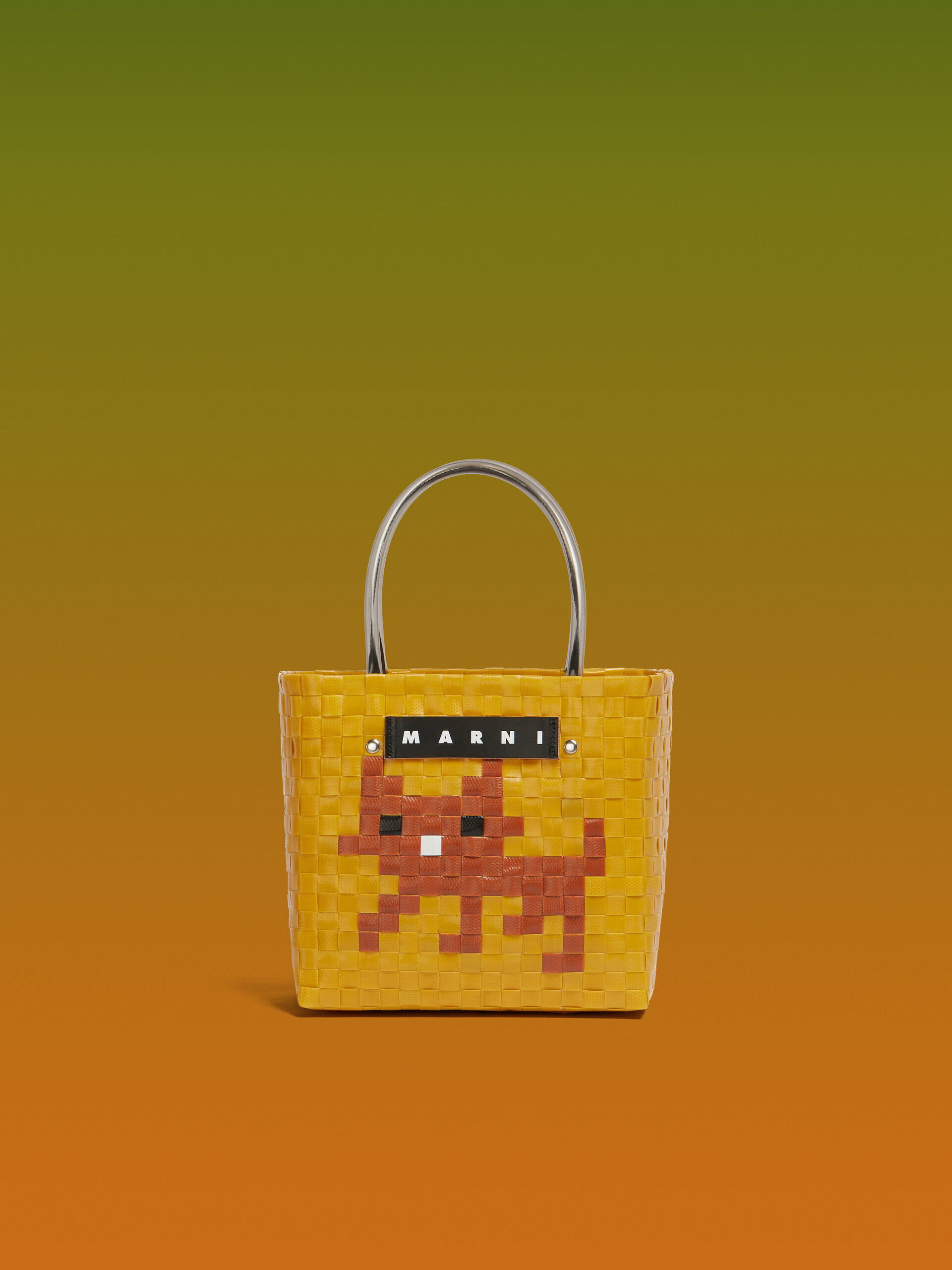 イエロー ブラウン MARNI MARKET アニマルバスケットバッグ | Marni