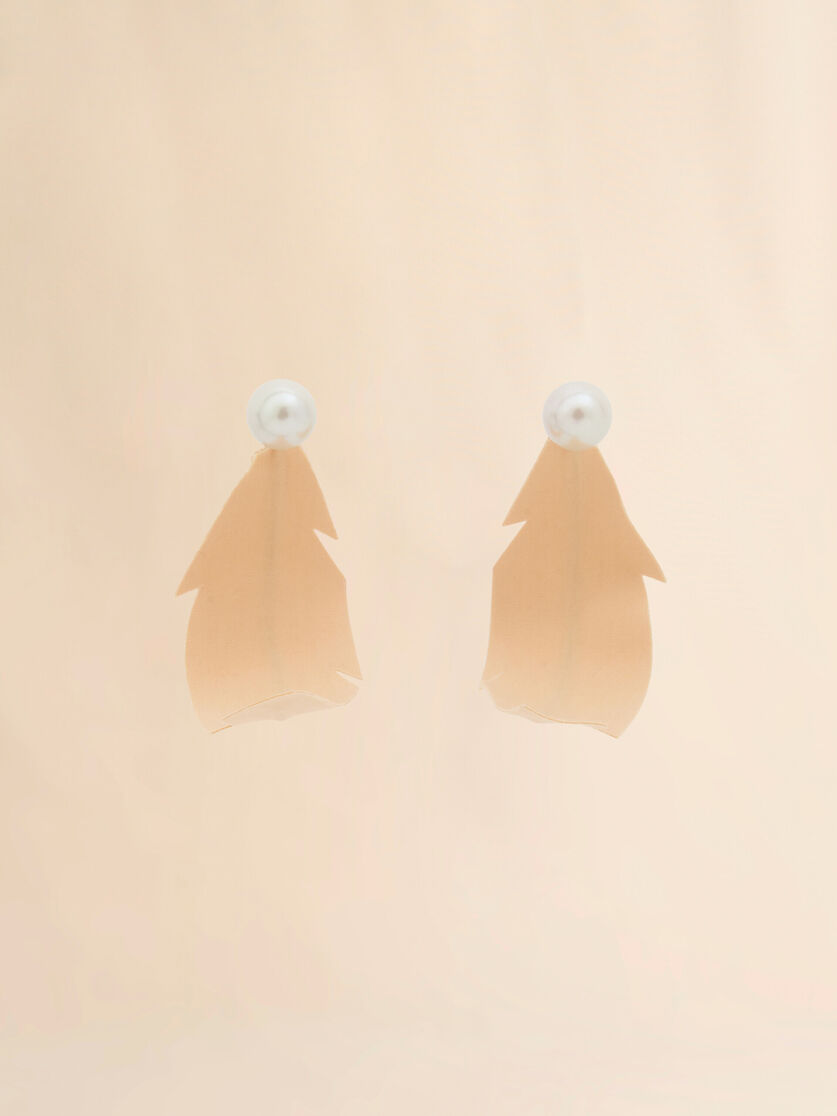 Black fabric feather earrings - Earrings - Image 1