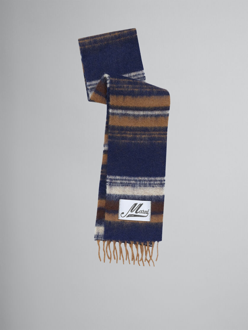 Blue striped wool scarf - Scarves - Image 1
