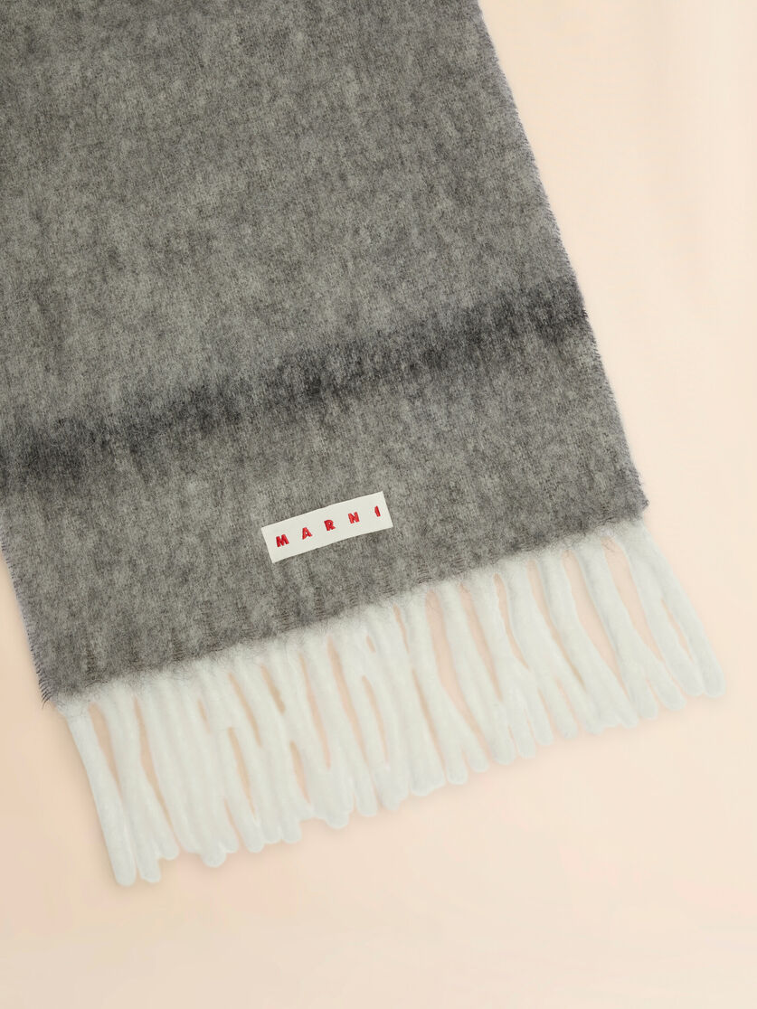 Deep green striped alpaca scarf - Scarves - Image 3