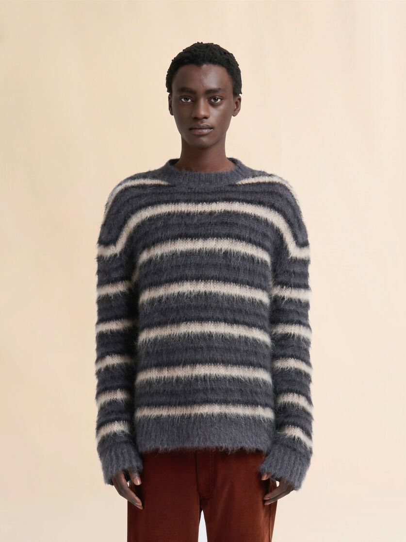 Grey striped mohair jumper - Pullovers - Image 2