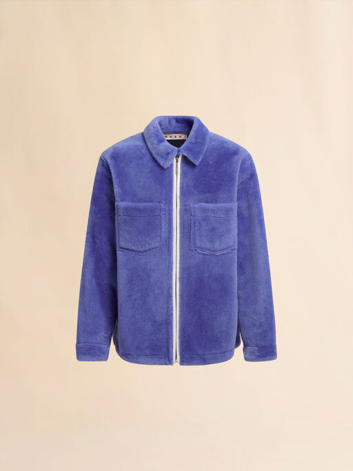 Light blue shaved shearling jacket - Jackets