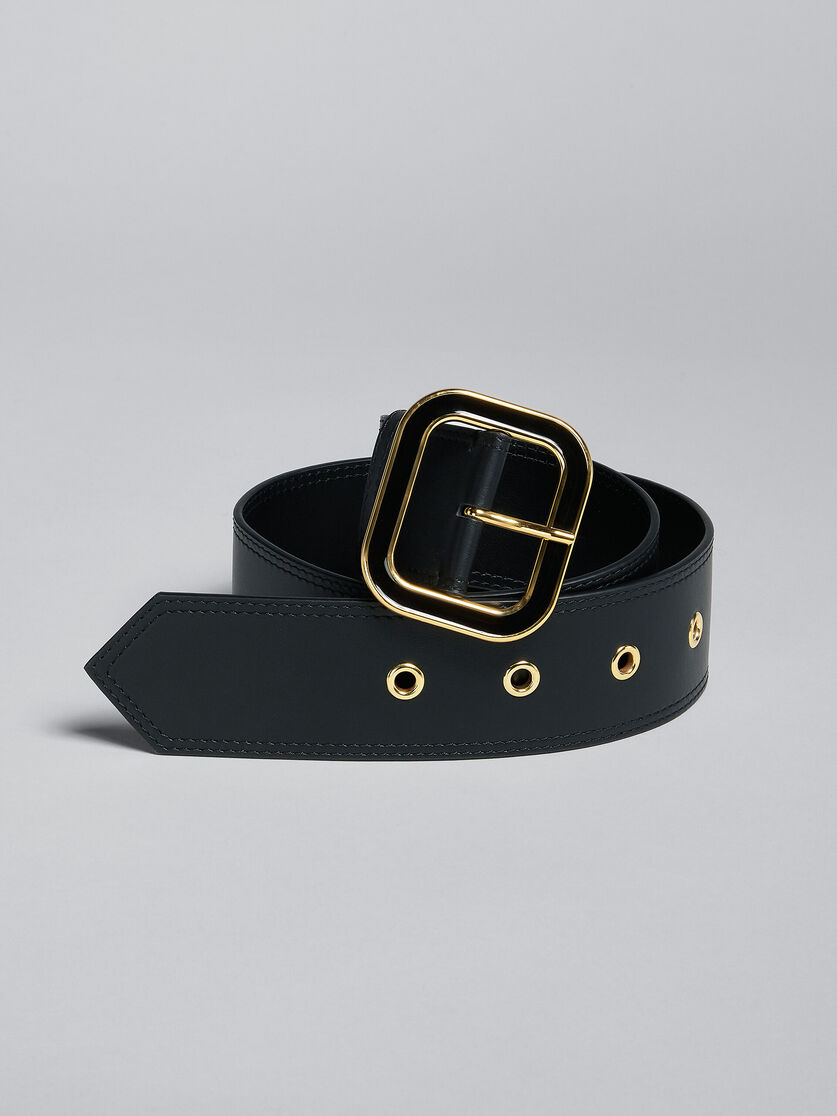Black leather belt - Belts - Image 2