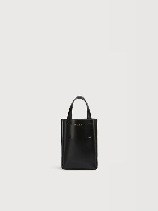 MUSEO nano bag in black leather - Shopping Bags