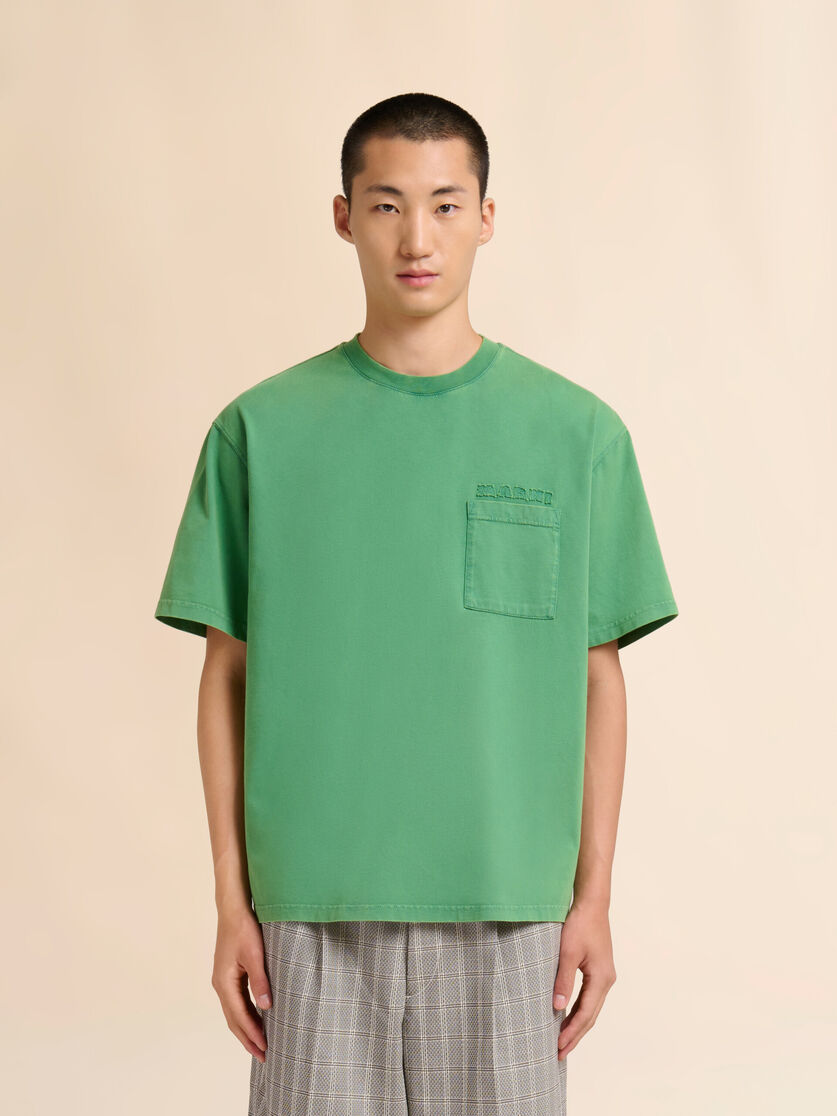 Camiseta de algodón verde con aplique de Marni, Image 2