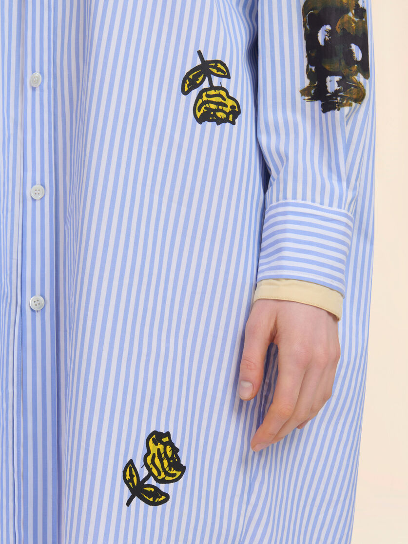 Light blue striped poplin shirt dress - Dresses - Image 5
