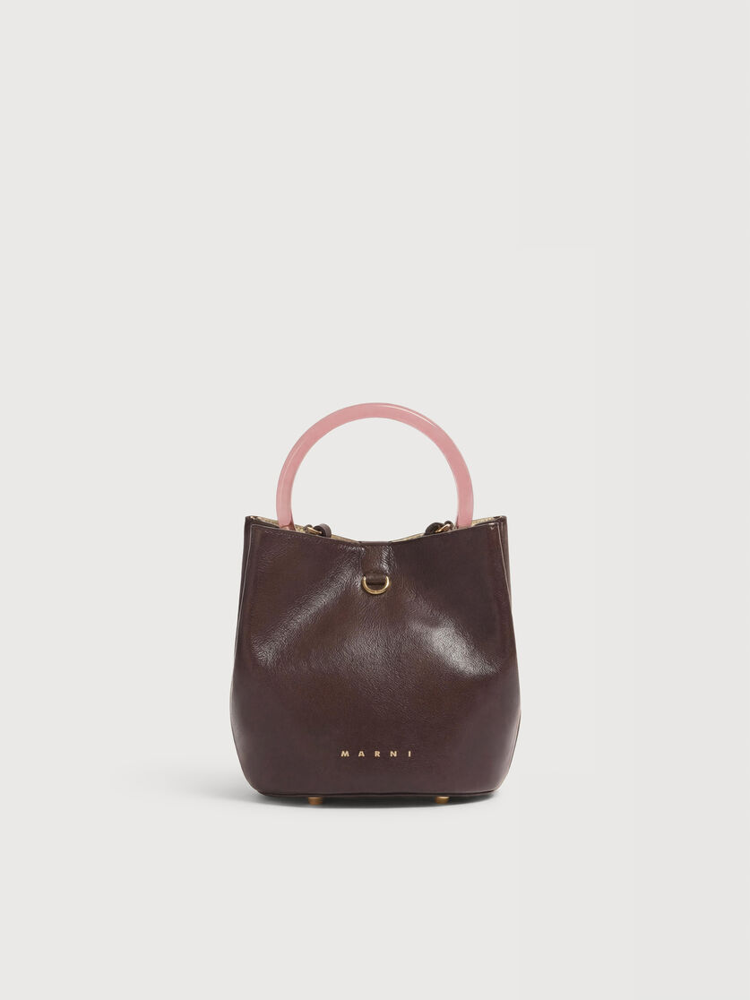 Brown leather Pannier bucket bag, Image 1