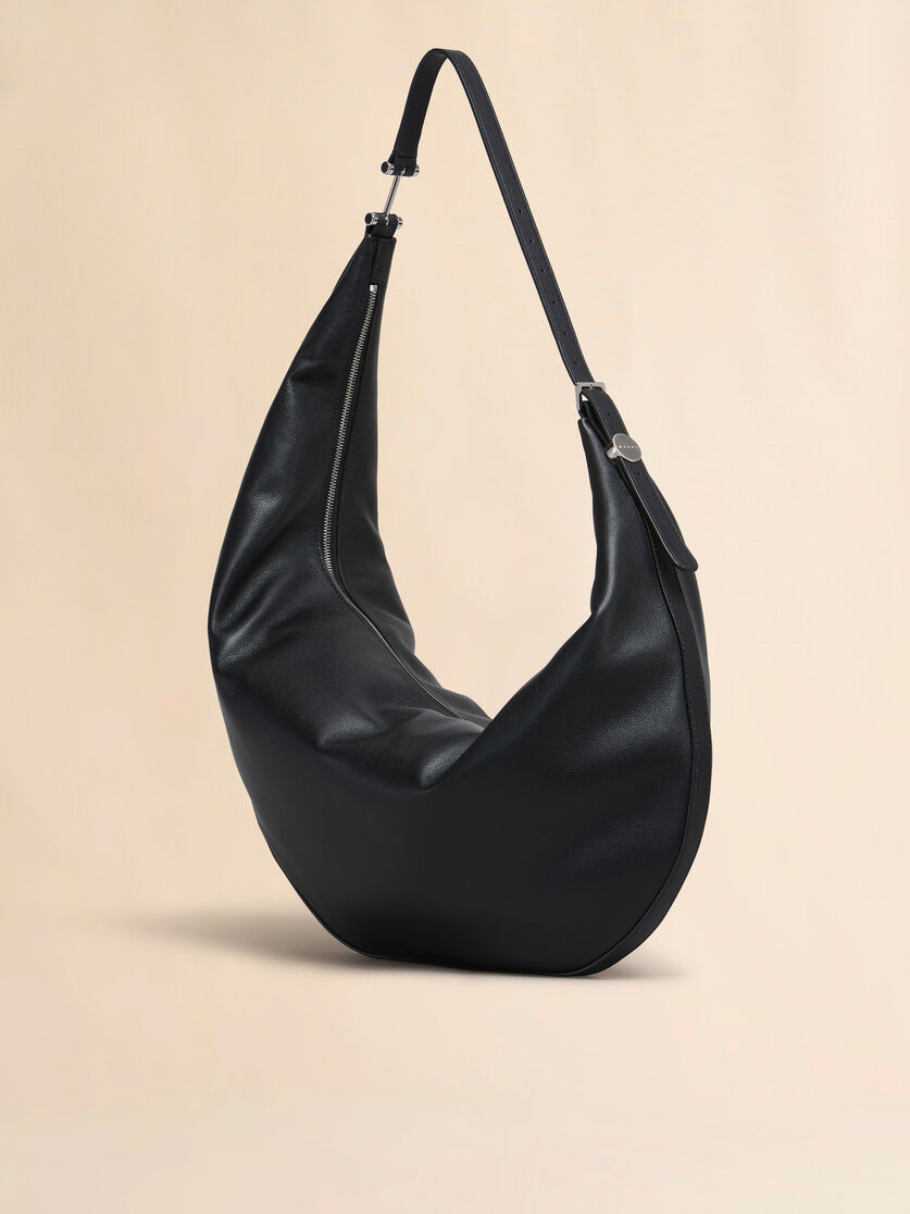 Black leather Dot medium hobo bag - Shoulder Bags - Image 3