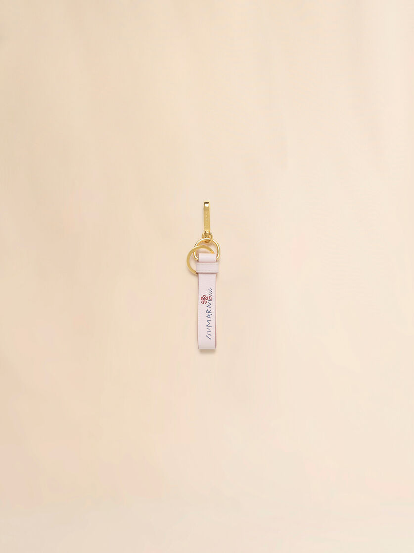 Pink leather keyring with Marni Mending, Image 1