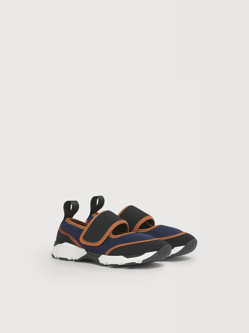 Deep blue and black lycra Mary Jane sneaker - Sneakers