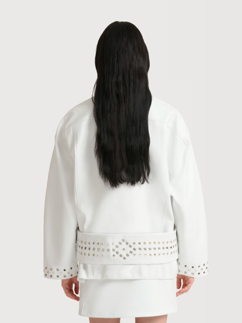 White leather jacket with studs, Image 4