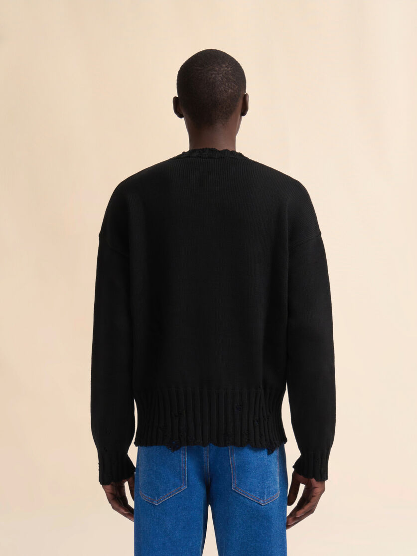 Black twisted crewneck sweater - Pullovers - Image 3