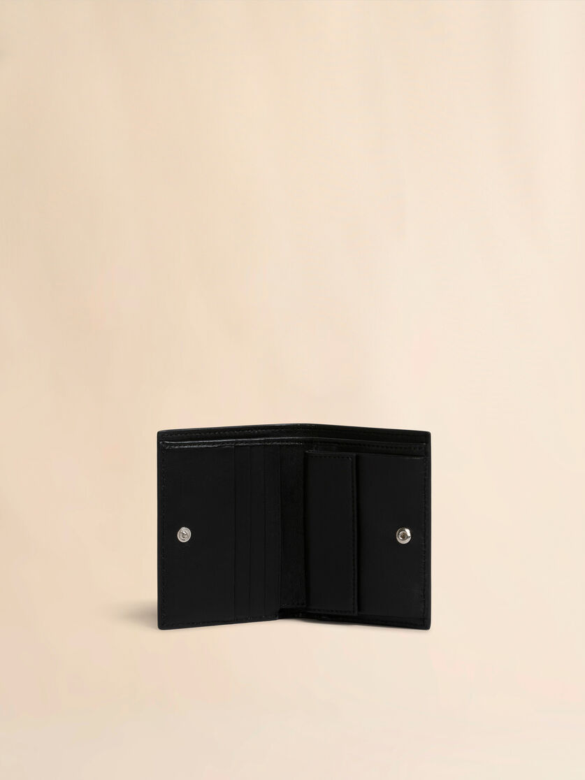 Brown leather bifold wallet with Marni Mending embroidery - Wallets - Image 2