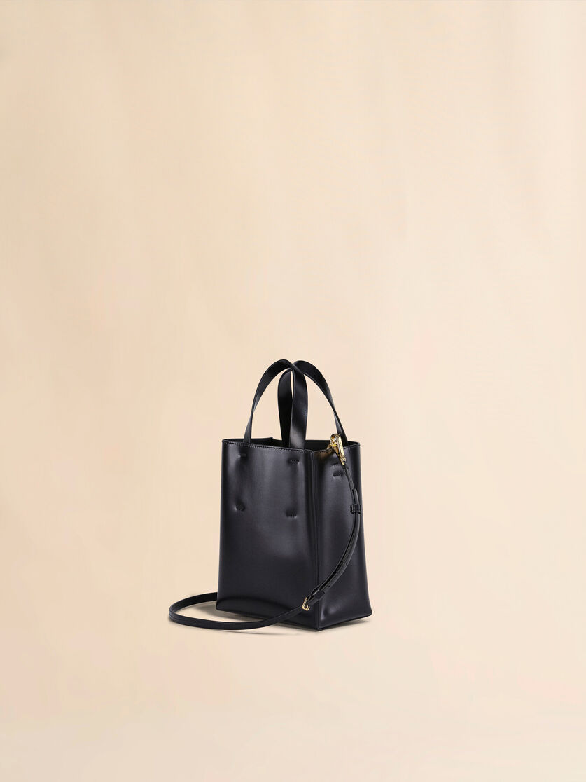 Zweifarbige MUSEO Tasche aus glänzendem Kalbsleder mit Schulterriemen - Shopper - Image 3