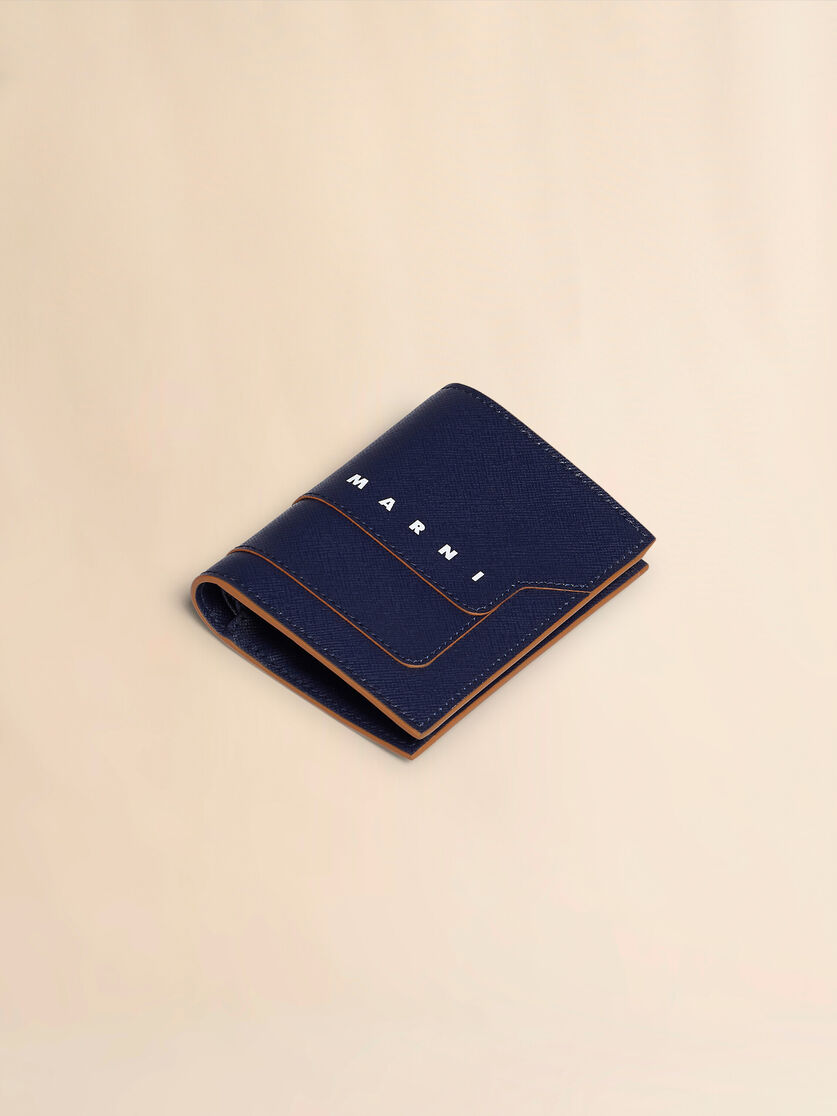 ブルー サフィアーノレザー二つ折りウォレット | Marni