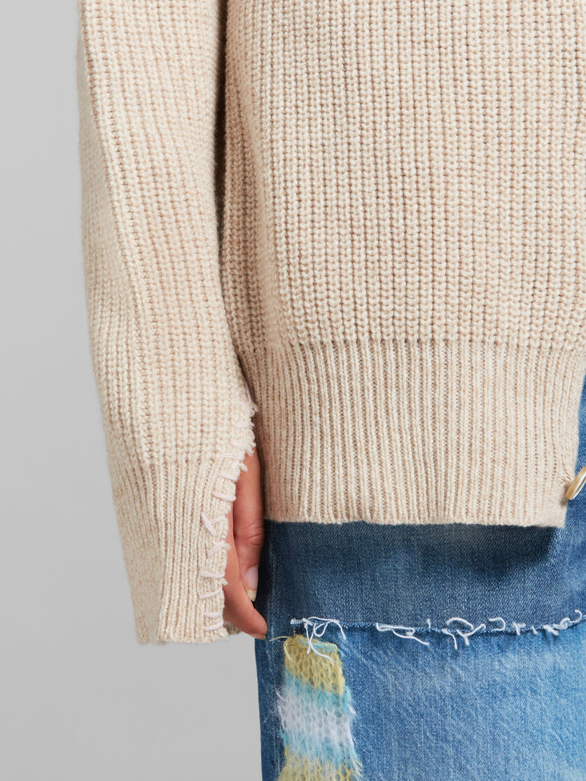 Oat wool cardigan with Marni mending - Pullovers - Image 5