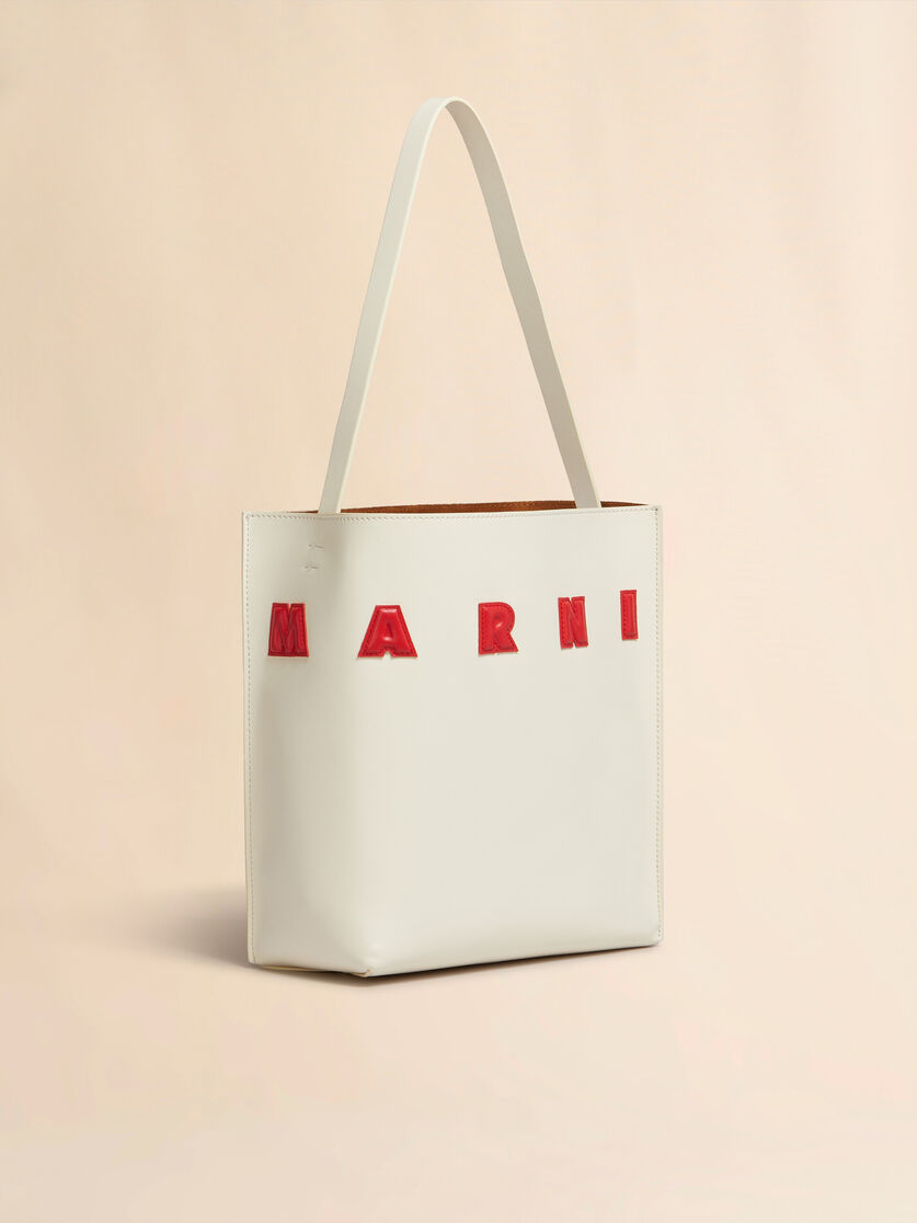 Small white leather Museo hobo bag with patches - Shopping Bags - Image 6