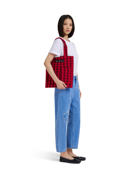 レッド MARNI MARKET POCKET BAG - ショッピングバッグ