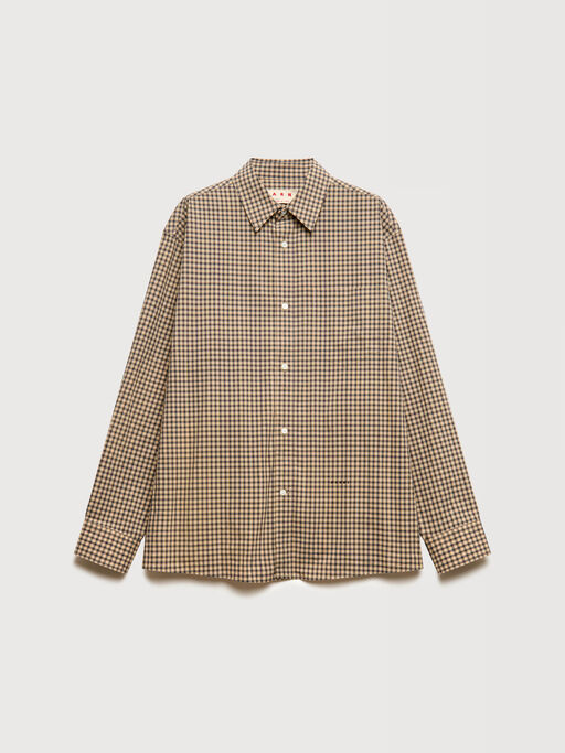 Beige shirt with micro-check - Shirts