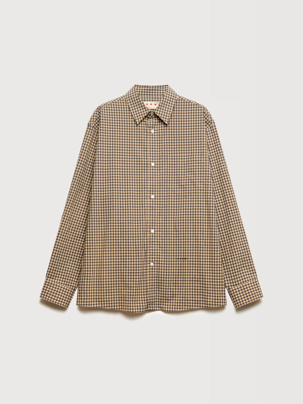 Beige shirt with micro-check - Shirts