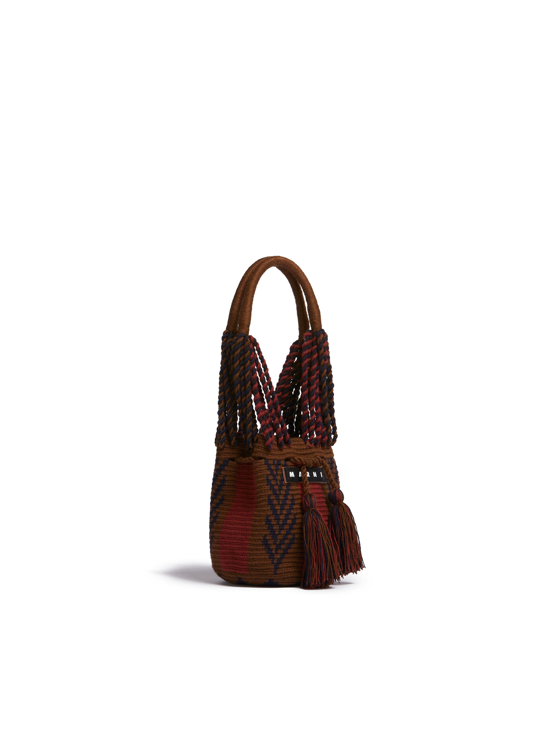 ブラウン&ブルー MARNI MARKET COT ニットバッグ スモール | Marni