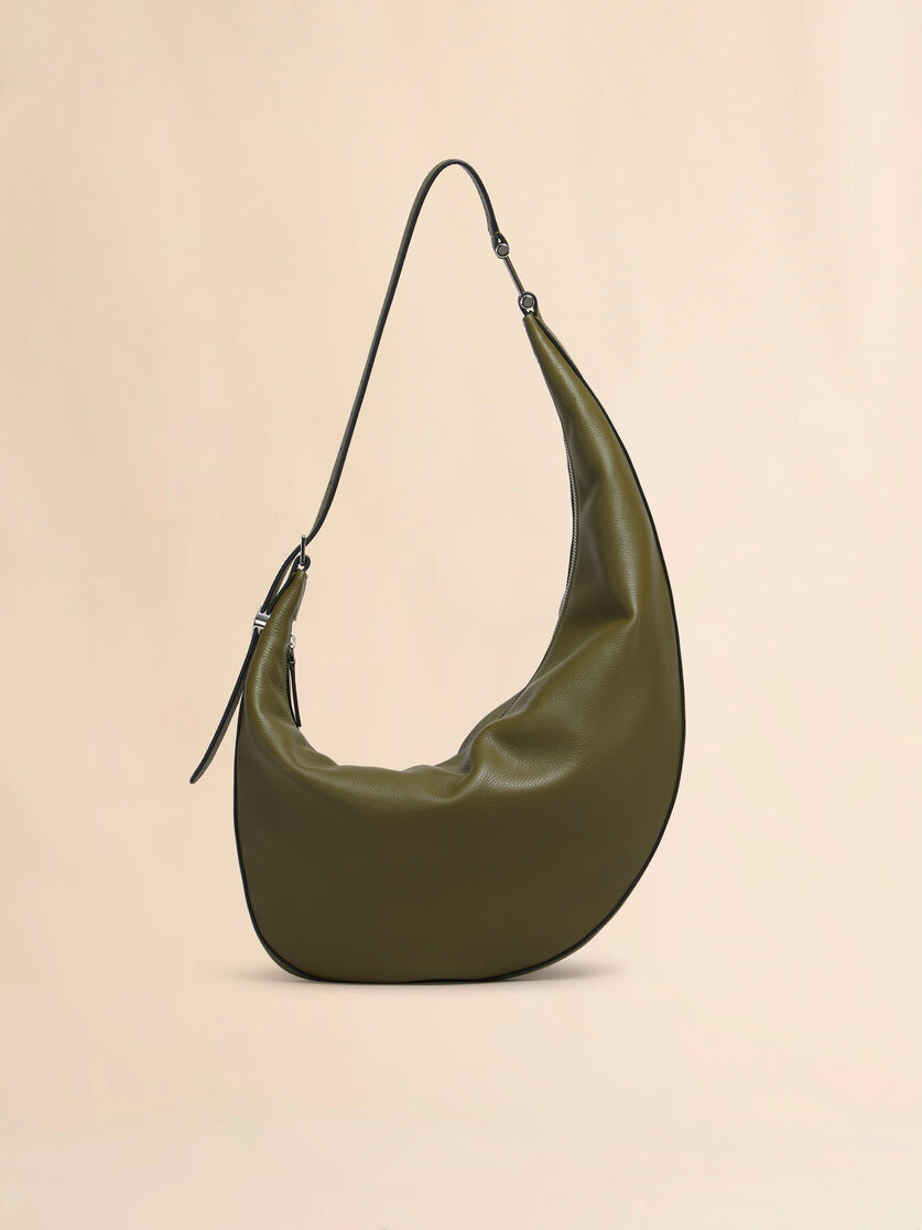 Schwarze kleine Hobo-Tasche Dot aus Leder - Schultertaschen - Image 1