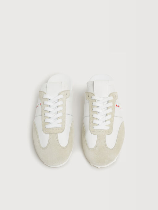 White nappa leather and suede Softy Soccer slip-on sneaker - Sneakers