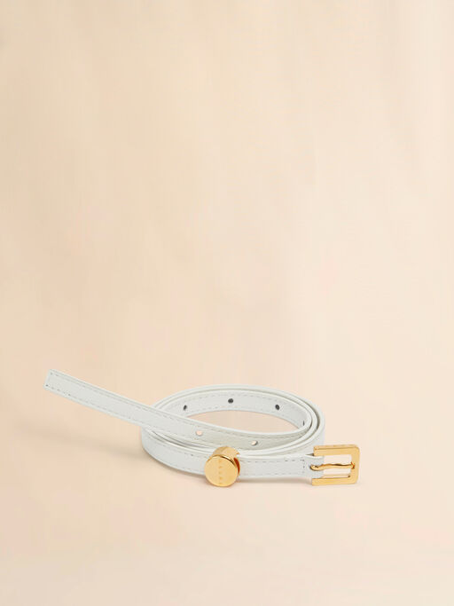 White leather Envelope belt - Belts