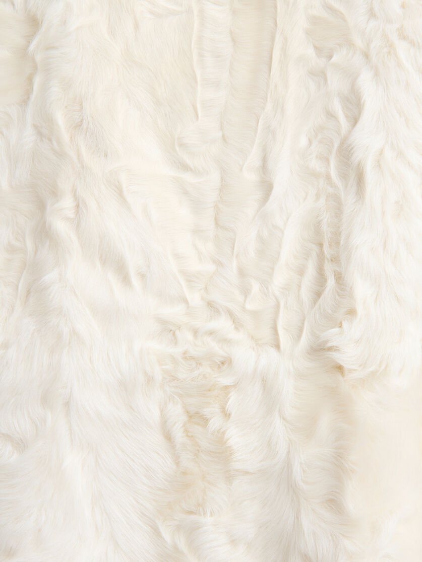 White wavy lamb fur coat, Image 5