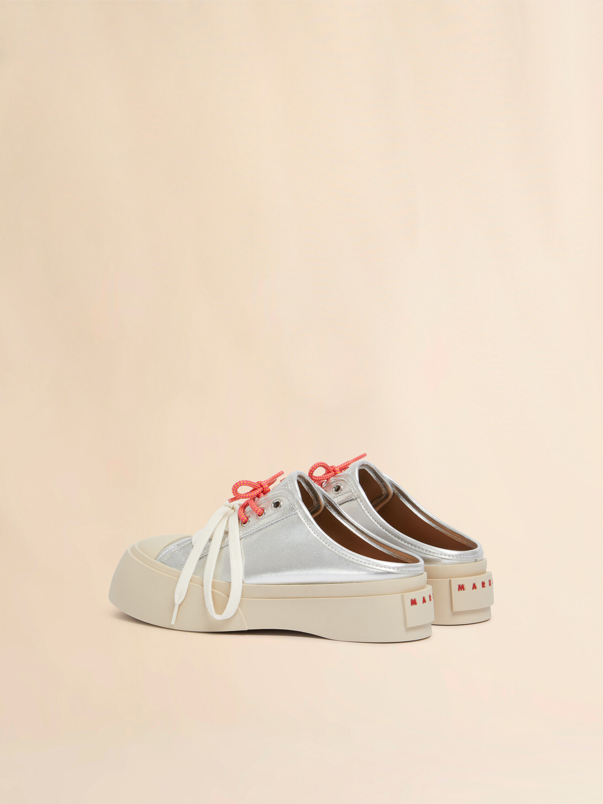 Silver leather Pablo lace-up sabot | Marni