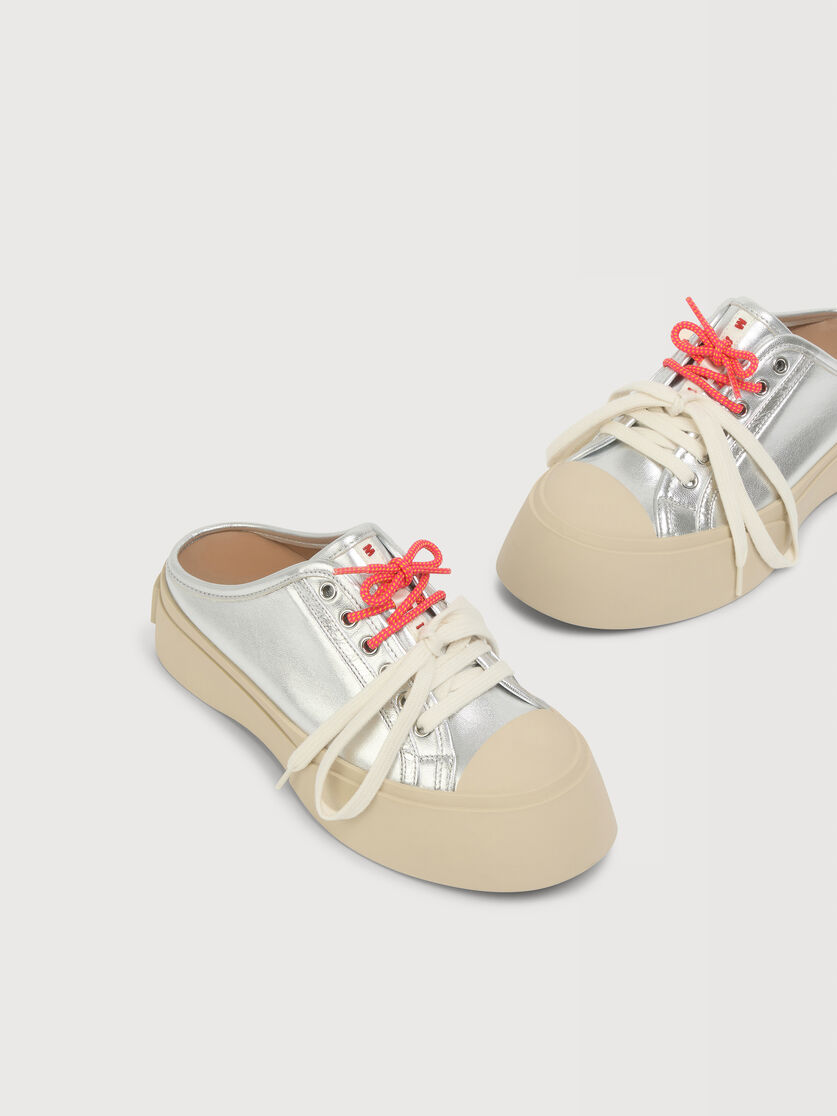 Silver leather Pablo lace-up sabot, Image 5
