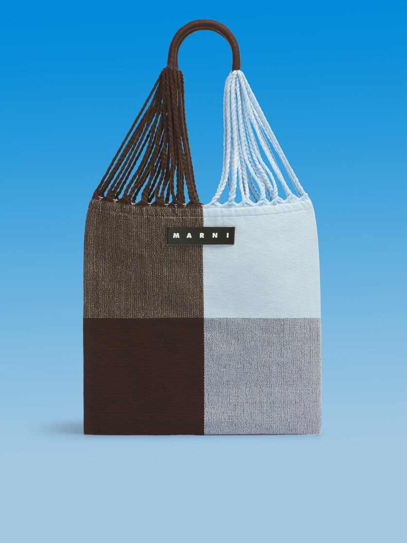 MARNI MARKET ポリエステル ショッピングバッグ ハンモック風ハンドル付き グレー/ターコイズ/レッド - ハンドバッグ - Image 1