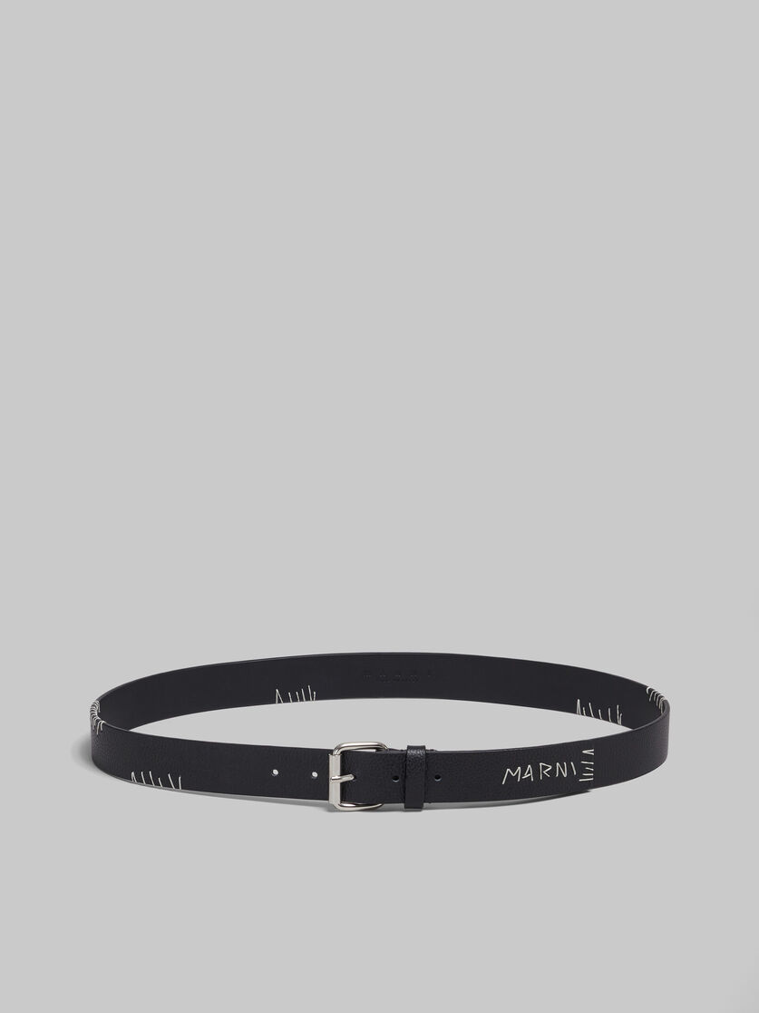 Black leather belt with Marni Mending | Marni