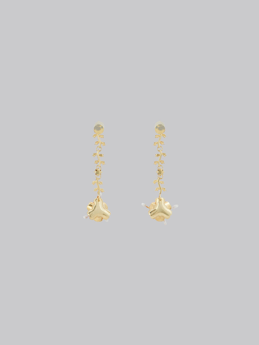 Enamelled metal flower drop earrings - Earrings - Image 3